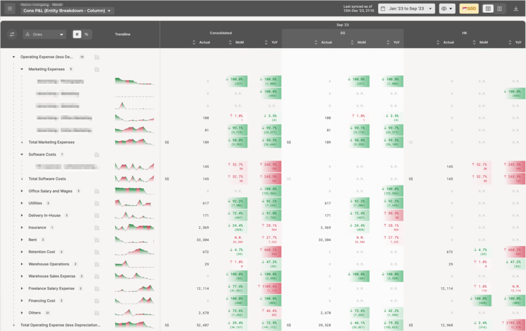 Profit and Loss Dashboard